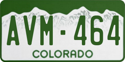 CO license plate AVM464