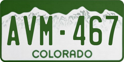 CO license plate AVM467