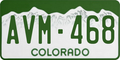 CO license plate AVM468