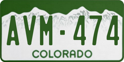CO license plate AVM474