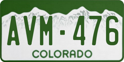 CO license plate AVM476