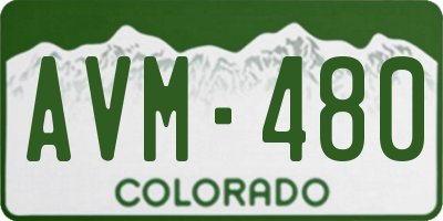 CO license plate AVM480