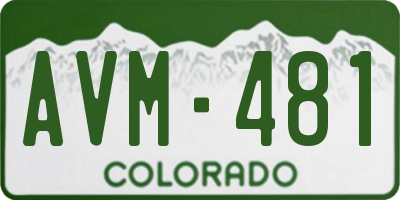 CO license plate AVM481