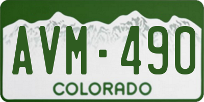 CO license plate AVM490