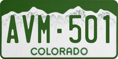 CO license plate AVM501