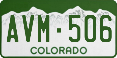 CO license plate AVM506