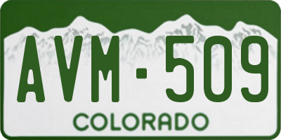 CO license plate AVM509