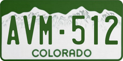 CO license plate AVM512