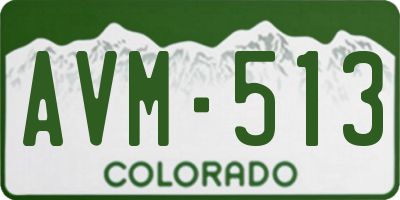 CO license plate AVM513