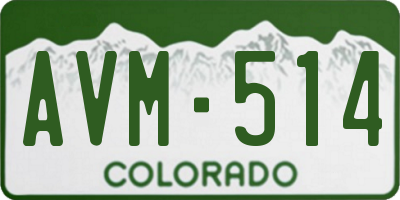 CO license plate AVM514