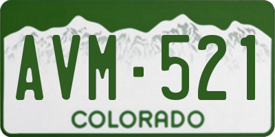 CO license plate AVM521