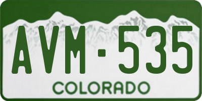 CO license plate AVM535