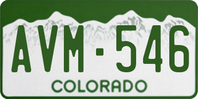 CO license plate AVM546