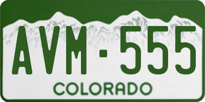 CO license plate AVM555