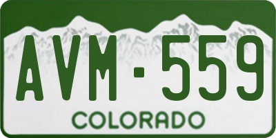 CO license plate AVM559