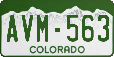CO license plate AVM563