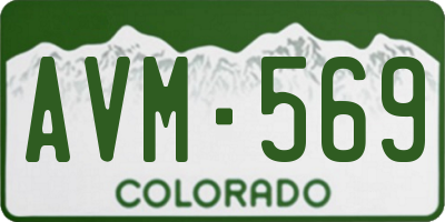 CO license plate AVM569