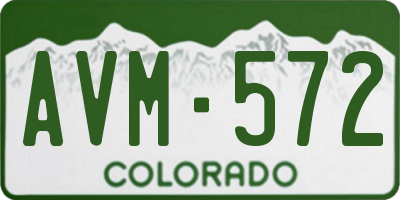 CO license plate AVM572