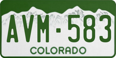 CO license plate AVM583