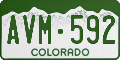 CO license plate AVM592