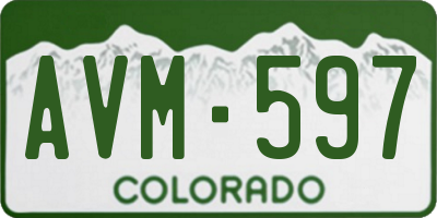 CO license plate AVM597