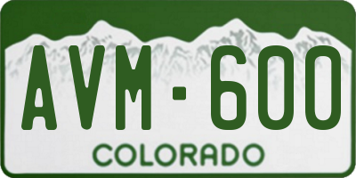 CO license plate AVM600