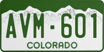 CO license plate AVM601
