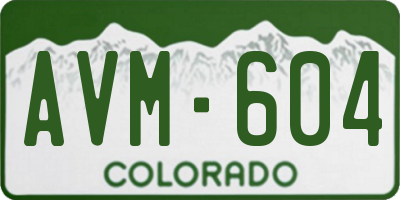 CO license plate AVM604