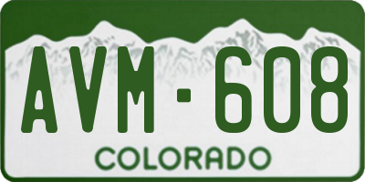 CO license plate AVM608