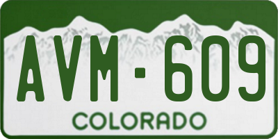 CO license plate AVM609
