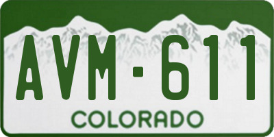 CO license plate AVM611