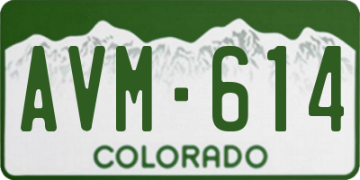 CO license plate AVM614
