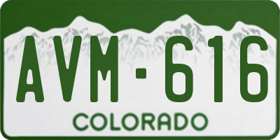 CO license plate AVM616
