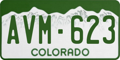 CO license plate AVM623