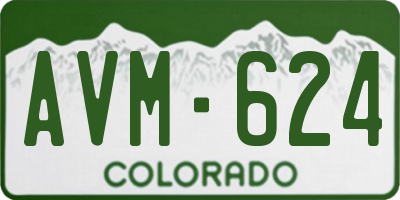 CO license plate AVM624