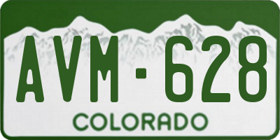 CO license plate AVM628