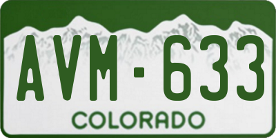 CO license plate AVM633