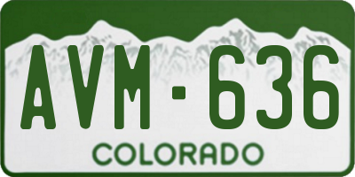 CO license plate AVM636