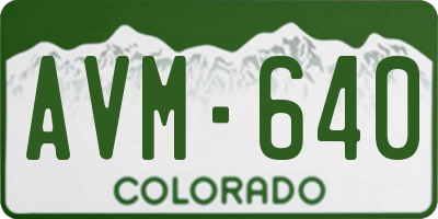 CO license plate AVM640