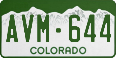 CO license plate AVM644