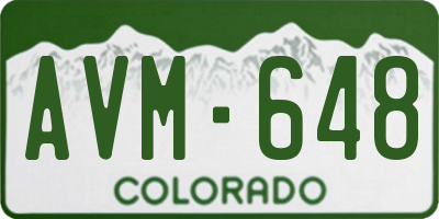CO license plate AVM648