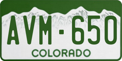 CO license plate AVM650