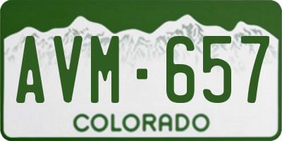 CO license plate AVM657
