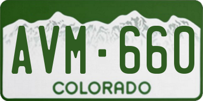 CO license plate AVM660