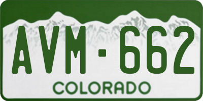 CO license plate AVM662