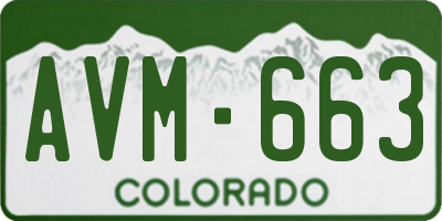 CO license plate AVM663