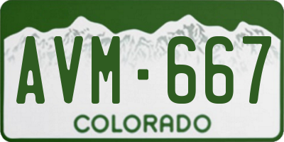 CO license plate AVM667