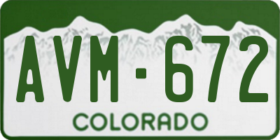 CO license plate AVM672