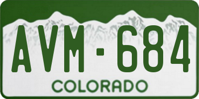 CO license plate AVM684