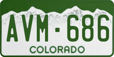 CO license plate AVM686